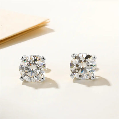 Heart Prong Moissanite Studs
