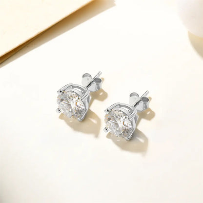 Heart Prong Moissanite Studs