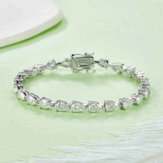 Pear Cut Moissanite Bracelet