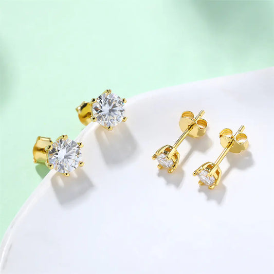 VVSI Round Moissanite Studs
