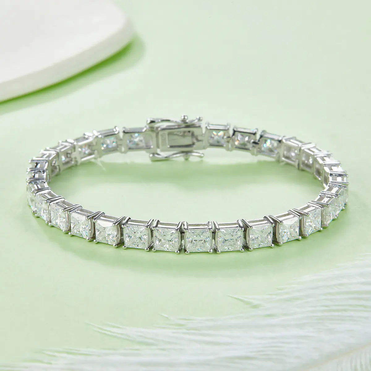 Princess Cut Moissanite Tennis Bracelet