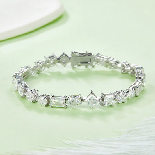 Multi-Shape Moissanite Tennis Bracelet