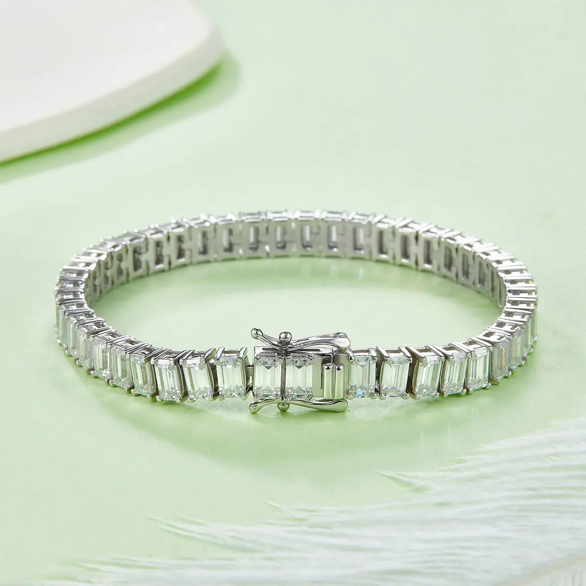 Emerald Cut Moissanite Tennis Bracelet