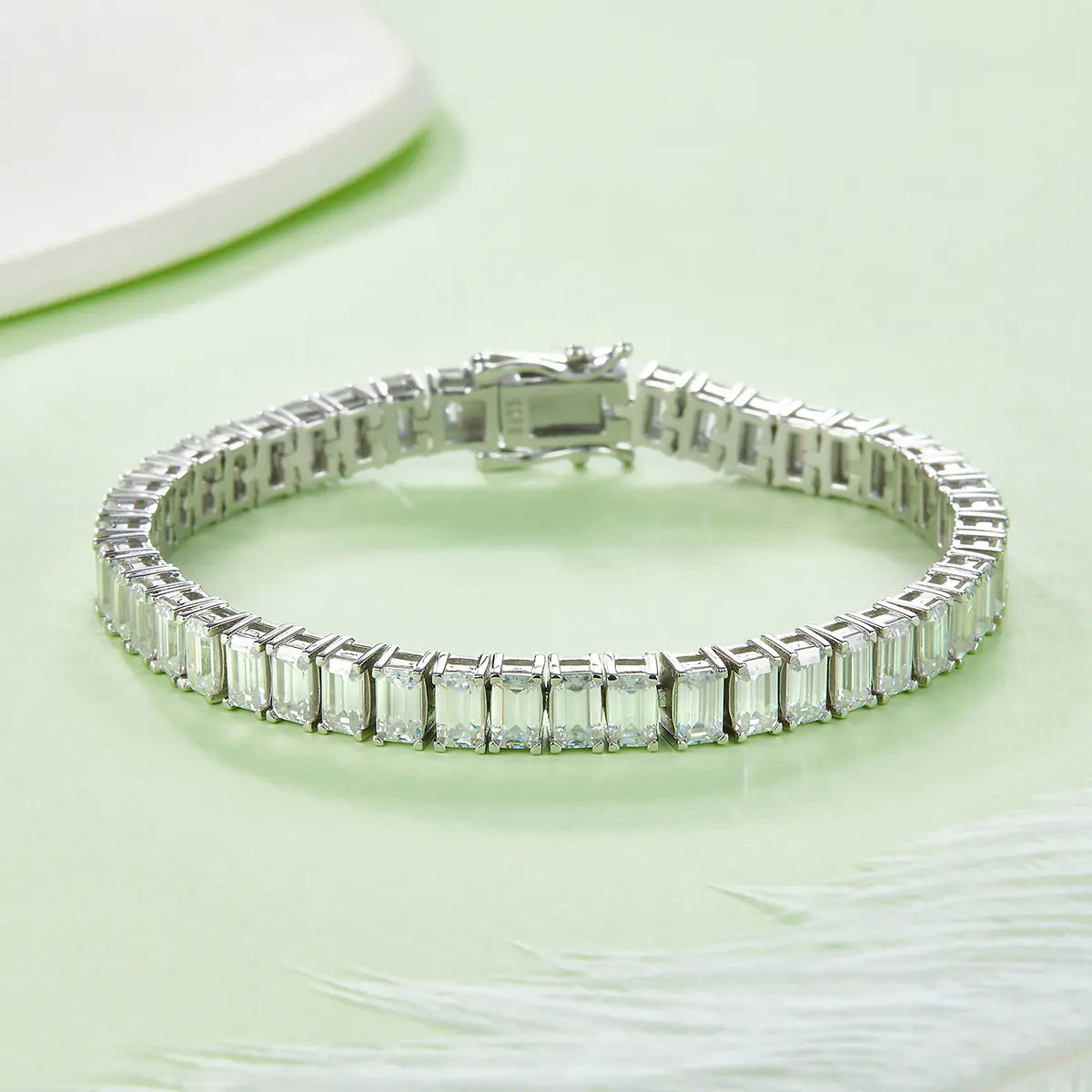 Emerald Cut Moissanite Tennis Bracelet
