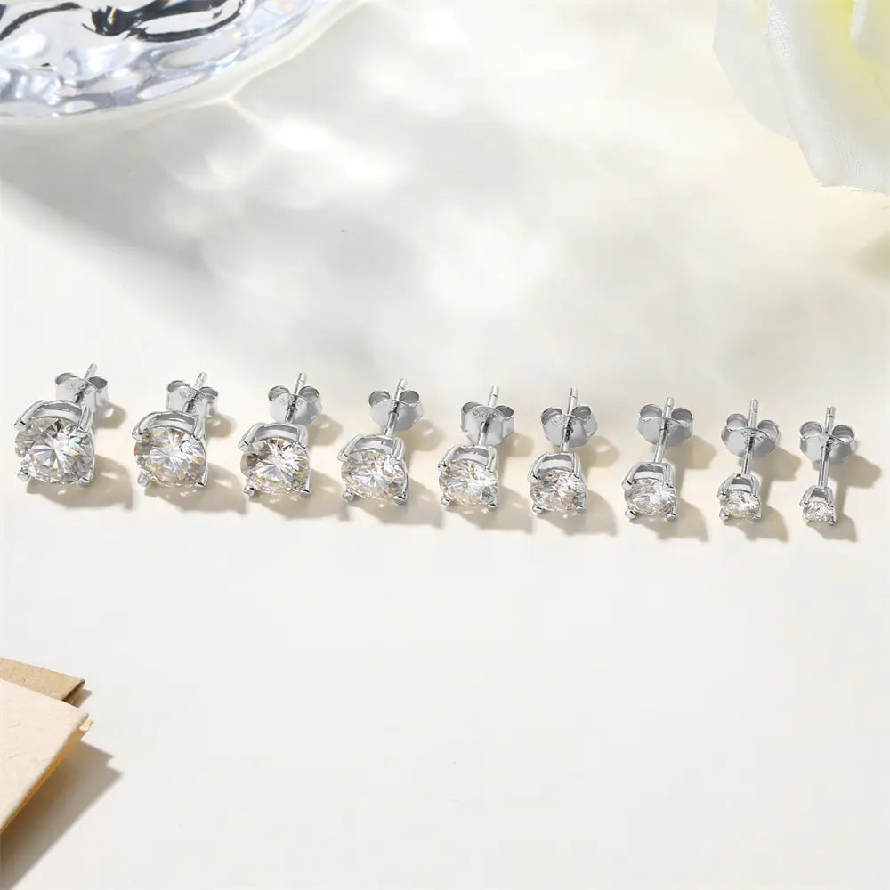 Heart Prong Moissanite Studs