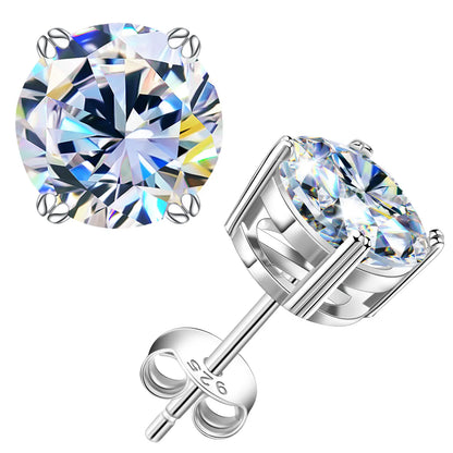 White Gold Moissanite Studs