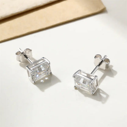 1ct Emerald Moissanite Studs