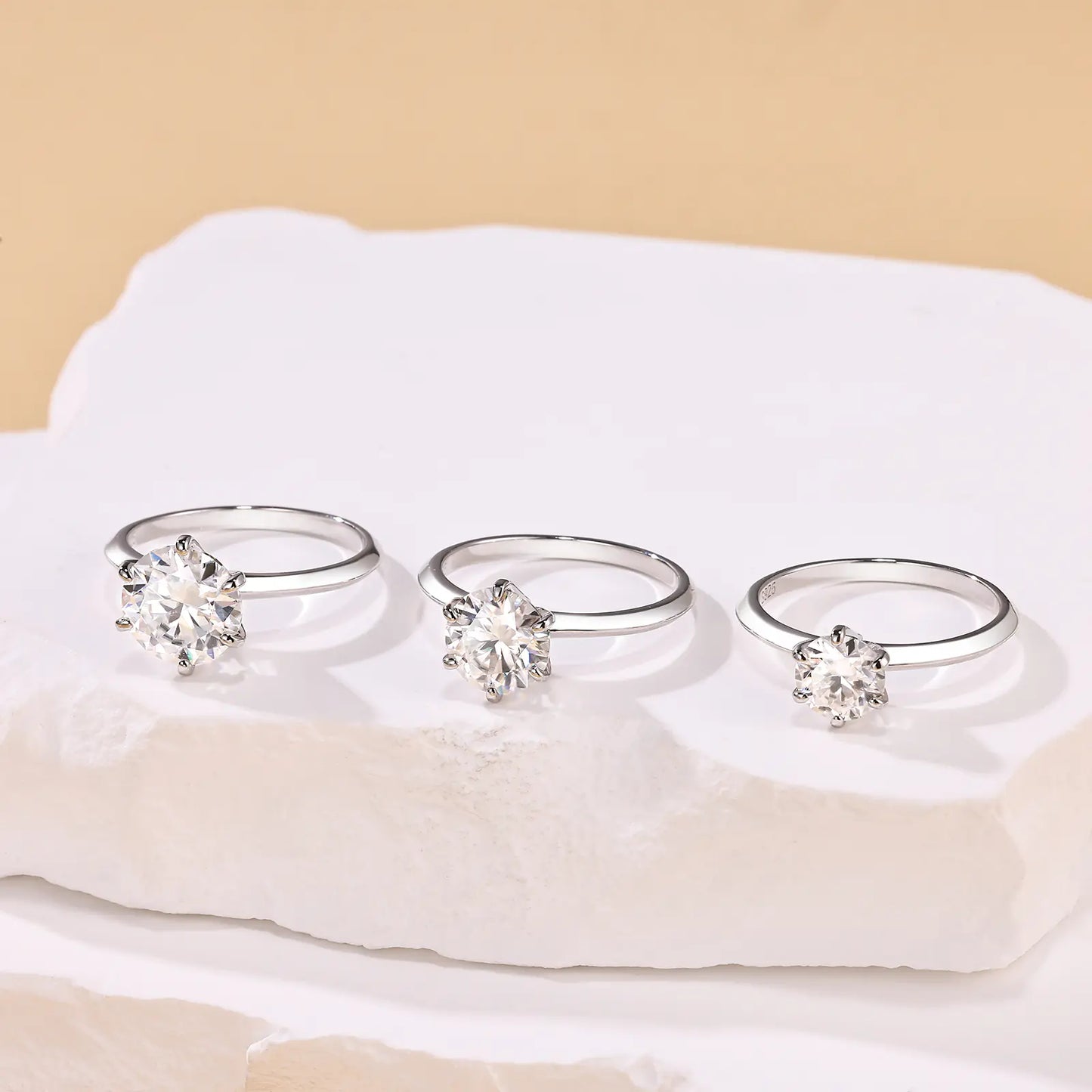 3ct Moissanite Six Prong Ring