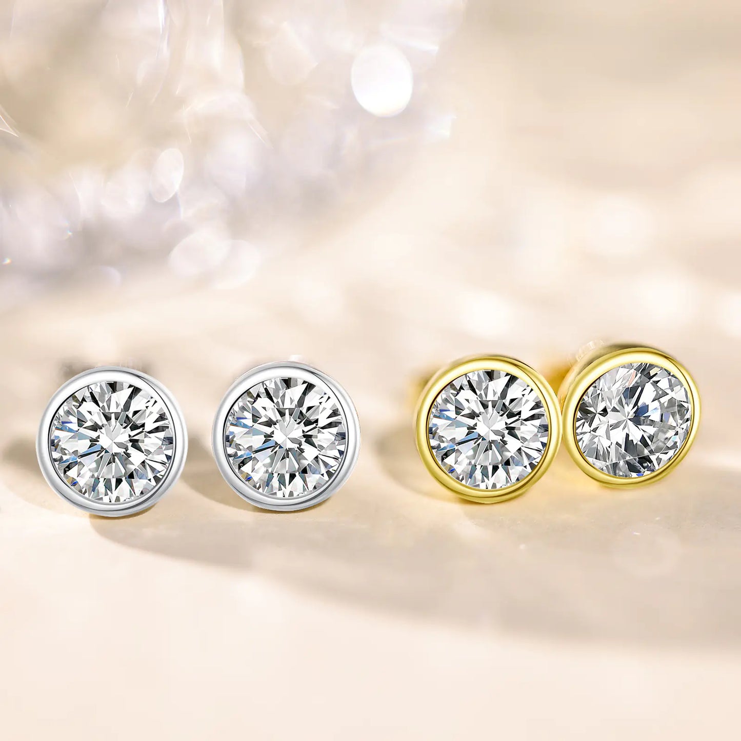 Round Moissanite Studs