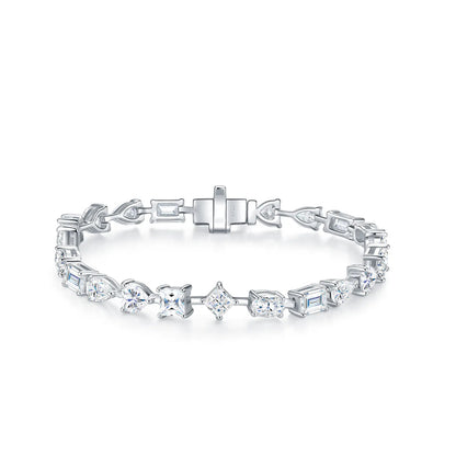 Multi-Shape Moissanite Tennis Bracelet