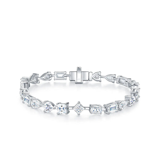 Multi-Shape Moissanite Tennis Bracelet