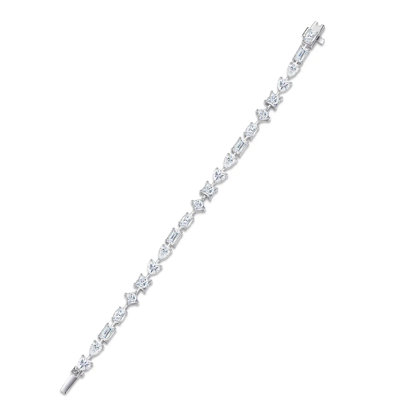 Multi-Shape Moissanite Tennis Bracelet