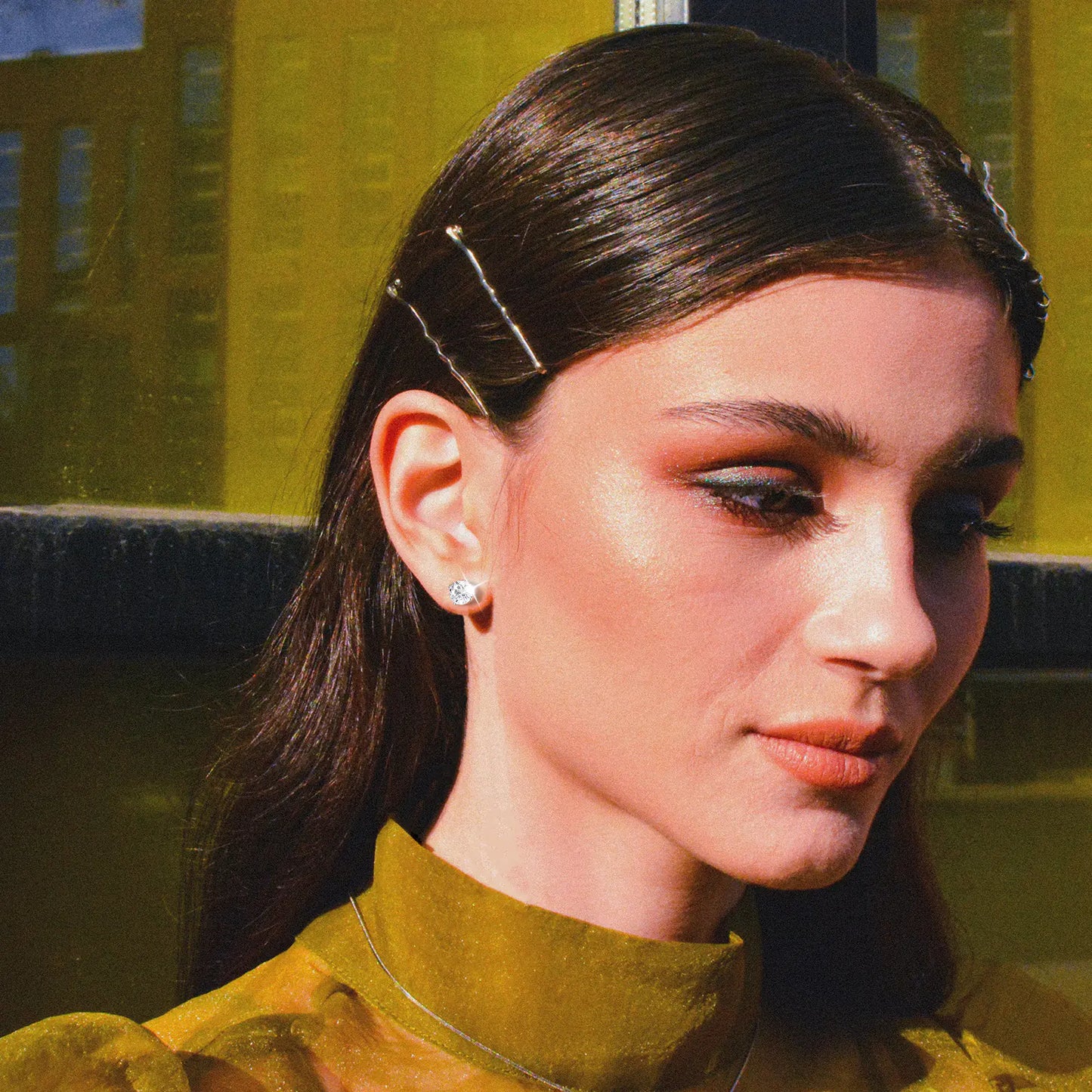 White Gold Moissanite Studs