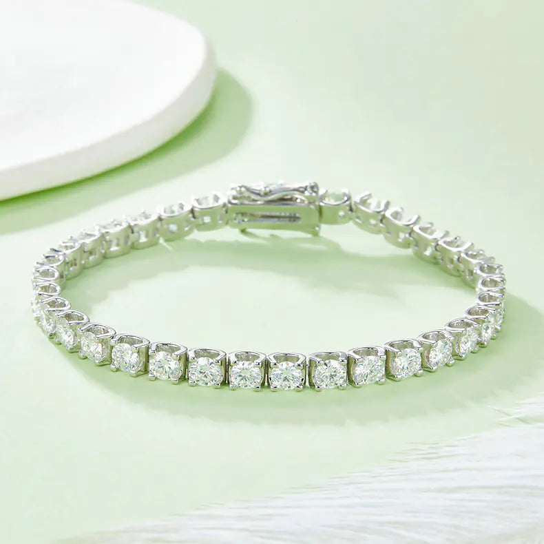 4mm Round Moissanite Tennis Bracelet