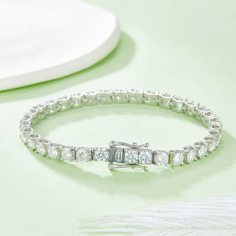 4mm Round Moissanite Tennis Bracelet